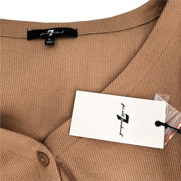 7 For All Mankind NEW Womens Size Large Stretchy Rib-Knit Cut-Out Midi Dress - Picture 6 of 7